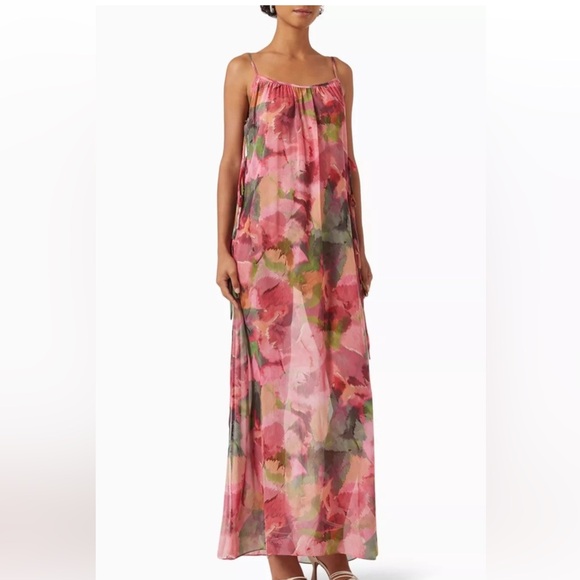 MWT  MISA Los Angeles Salome Long Sheer Dress/Top in Floral Print - Picture 4 of 10